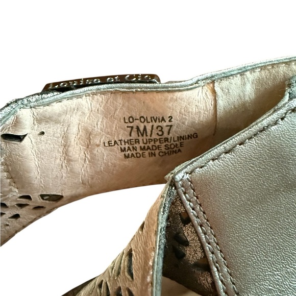 Louise et Cie Lo-Olivia 2 Leather Perforated Design Heel In Gunmetal Size 7 - Picture 8 of 8